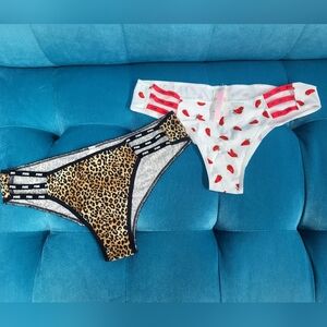 Victoria Secret PINK strappy cheekster panties NWT lot of two